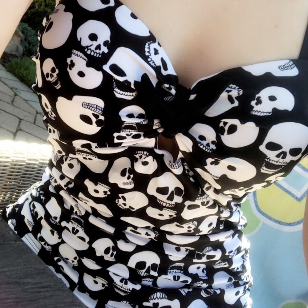 Rebel Circus Skulls One Piece Bathing Suit